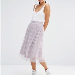 ASOS Boohoo lavender pleated tulle skirt